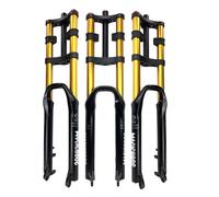 Fourche Avant À Suspension VTT 26/27,5/29 Pouces Frein À Disque Fourche Pneumatique DH Fourche Droite 1-1/8" Débattement 160 Mm 9 X 100 Mm Verrouillage Manuel QR(Gold,26in)