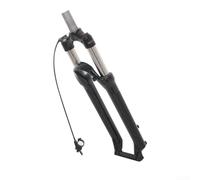 Fourche avant à verrouillage hydraulique pour VTT, suspension en alliage d'aluminium avec ressort à huile, fil de contrôle d'épaule pour sentiers difficiles (66 cm, rouge clair)