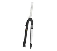 Fourche avant de vélo en alliage d'aluminium, Tube droit, fourche rigide pour VTT (Noir Blanc)
