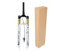 Fourche Avant de VTT 26/27,5 Pouces à débattement de 160 mm, Tube de 34 mm en Alliage d'aluminium de 1-1/8 po avec réglage du Rebond, Frein à Disque et Suspension pneumatique.