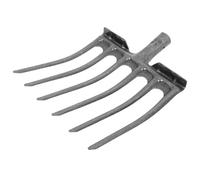 Fourche de Jardin en Acier à Quatre Dents, Tête 35mm pour Labour | Outil Stable pour Préparation du Sol, Usage Agricole Polyvalent, Couleur Argenté, Travail Profond
