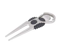 Fourche de marquage de balle de golf antidérapante en alliage de zinc, outil de réparation de gazon réutilisable, outil essentiel de divot de golf facile à utiliser (noir)