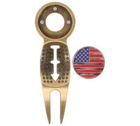 Fourche de Réparation de Divots de Golf Portable en Métal Marqueur | Marquage de Balle, Finition Antique Élégante, Usage Extérieur, pour Passionnés et Joueurs Professionnels
