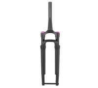 Fourche de suspension avant de vélo en alliage d'aluminium 12 x 100 mm, axe traversant, verrouillage manuel, amortisseur, fourche à suspension pneumatique pour vélo de route 700C (Bleue)