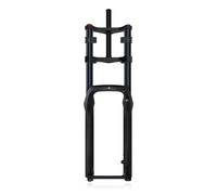 Fourche De Suspension Vélo 26 X 5 Pouces Double Couronne Gros Pneu Débattement 190 Mm Fourche Avant Pneumatique Axe Traversant Réglage du Rebond 15 Mm VTT Neige Plage Vélo Électrique(Schwarz)