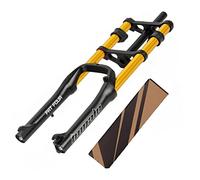 Fourche de vélo Fat Fork 20 pouces, pneus 4 pouces, suspension pneumatique, frein à disque 1-1/8 pouce, débattement QR 130 mm, double épaulement, rebond réglable pour VTT, plage, XC, AM, 2880 g