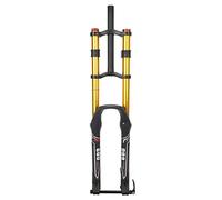 Fourche de VTT DH 26/27,5/29 Pouces, Suspension en Descente, débattement 140 mm, Double Couronne pneumatique, axe traversant, réglage du Rebond 1-1/8 Droit avec Verrouillage