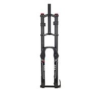 Fourche de VTT DH 26/27,5/29 Pouces, Suspension en Descente, débattement 140 mm, Double Couronne pneumatique, axe traversant, réglage du Rebond 1-1/8 Droit avec Verrouillage