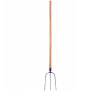 KADAX Fourche à Foin en Acier avec Manche en Bois, Fourche à Bêcher pour Lever et Déplacer la Paille, Le Compost et Le Fumier, Outil de Jardinage (3 Dents)