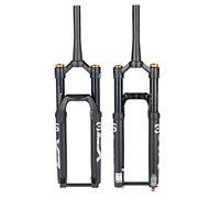 Fourche pneumatique pour vélo 26/27,5/29 pouces, débattement de 140 mm, suspension Boost Mountain, axe traversant 15 x 110 mm, verrouillage manuel, réglage du rebond, fourche avant conique de 3,8 cm.