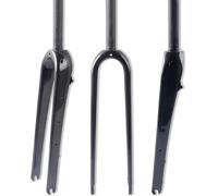 Fourche Rigide en Fibre De Carbone 700c 1-1/8'' Tube Droit/Conique à Dégagement Rapide 9 X100mm Frein à Disque Fourche De Vélo De Route De Gravier, Glossy Black, Straight