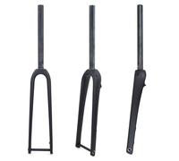 Fourche Rigide pour vélos de Route Gravel, entièrement en Fibre de Carbone 700C, Fourche Avant à Tube Droit/Conique de 1-1/8", axe traversant, Frein à Disque 12 x 100 mm (Droit).