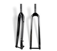 Fourche rigide pour VTT Gravel Carbone 26'' 27,5'' 29'' 1-1/8'' Tube droit/conique Vélos Fourche avant Frein à disque Vélos à axe traversant 15 x 100 mm Fourche avant rigide Double acheminement