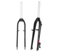Fourche Rigide VTT 26" 27,5" 1-1/8" Tube Droit sans Filetage QR 9 x 100 mm Disque V Frein ultraléger en Alliage d'aluminium Fourche Avant de vélo de Montagne (Couleur : Gris + Rouge, Taille : 26")