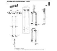 Fourche Rockshox Te/Pivot/Plongeurs Sid 35mm Ult 100-120mm Dba 29""B 44 Noir