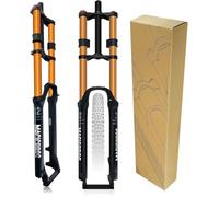 Fourche suspendue pour VTT DH 26/27,5/29 pouces, blocage manuel, suspension pneumatique 1-1/8 pouce, débattement 180 mm, blocage rapide, frein à disque 9 x 100 mm, double té de fourche. A,26in