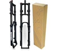 Fourche suspendue pour VTT DH 26/27,5/29 pouces, blocage manuel, suspension pneumatique 1-1/8 pouce, débattement 180 mm, blocage rapide, frein à disque 9 x 100 mm, double té de fourche. B,29in