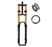 Fourche Suspension pneumatique VTT 26/27,5/29 Pouces Débattement 180mm Blocage Manuel Frein à Disque Réglage du Rebond 9x100mm QR Pivot Direction 1-1/8" et cône 1-1/2" for VTT XC/AM(Gold,27.5'')