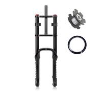 Fourche Vélo 20 Pouces Grosse Fourchette Pneu 4.0" DH Suspension Pneumatique 1-1/8" Frein À Disque QR Voyage 110mm Rebond Réglable pour Vélo VTT Snow Beach XC 2880g (Color : 20'' Black)