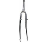 Fourche vtc 700x35 rigide cintree acier chrome avec tasseaux pivot filete (255-160mm) 1"-22,2 interieur- cone 26.4mm