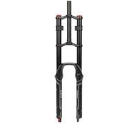 Fourche VTT 26/27,5/29 Pouces Débattement 130 mm Suspension Pneumatique Fourche de Descente à Air Axe de Suspension Droit 1-1/8" Débattement Réglable Blocage Manuel pour Freins à Disque