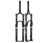 Fourche Vtt 26/27.5 Pouces Fourches À Suspension Air Tube Droit/Conique Fourche Avant De Vélo De Montagne Voyage 160mm Frein À Disque Axe Traversant 15*110mm Réglage Du Rebond(Black-Tapered,26")