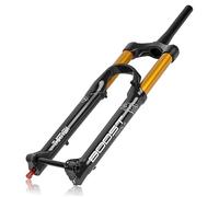 Fourche VTT à Air Compatible avec Les Roues de 26 27,5 Et 29 Pouces Débattement de 180 mm Axe Traversant Conique 1-1/2" Axe Boost 15X110 mm Réglage du Rebond Manuel Blocage Manuel