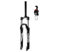 Fourche VTT réglable-blocable au guidon deb. 100mm pivot lisse 295mm 1''1-8-28,6 éxterieur compatible disc Zoom Vaxa 28 Noir