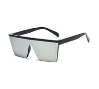 FOURCHEN Lunettes de soleil carrées surdimensionnées pour filles et garçons, lunettes de soleil tendance à monture plate pour enfants, Argenté., unity