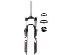 Fourches à suspension for vélo 26/27,5/29 pouces, freins à disque, tube droit sans filetage 1~1/8", fourche pneumatique for vélo, débattement 85 mm, QR 9 mm, fourche avant for VTT(Blackred,27.5")