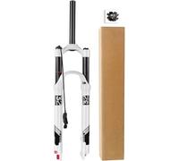 Fourches Pneumatiques à Suspension De VTT 26 27,5 29 Pouces, Alliage De Magnésium 1-1/8" Steerer Droit Vélo VTT Fourche Avant Débattement, Straight Remote Lock, 26 inch