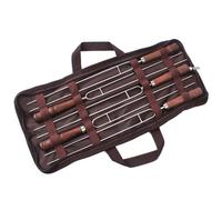Fourchette à Barbecue en acier inoxydable, manche en bois, bâton de rôtissage de guimauve, rôtissoire extensible, télescopique, 5/7 pièces, nouveau