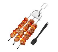 Fourchette à barbecue - Répartition uniforme de la chaleur de cuisson - 133 g - Baguettes de barbecue argentées - Récipient à viande pour pique-niques dans la cour - Brochette à poulet en