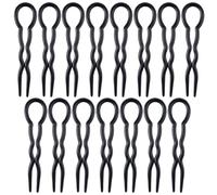 Fourchette à Cheveux U en Plastique Noir, Lot de 24 pour Chignon | Bâtonnets Simples et Élégants, Maintien Sûr des Coiffures, pour Cheveux Épais ou Moyens, Danse et Mariage