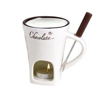Fourchette à fondue chauffante - Chauffe-beurre chauffe-plat | Tasse à fondue en céramique | Mini pot à fondre pour bonbons, chocolat, cuisine à domicile, table à dessert, stations de trempage