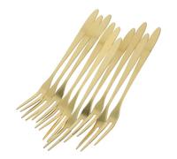 Fourchette à Fruits à Deux Dents 10 Pièces Acier Inoxydable | Finition Polie Miroir, Bords Lisses sans Aspérités, Usage Familial Sûr, pour Fête et Plage Estivale Couleur Aléatoire