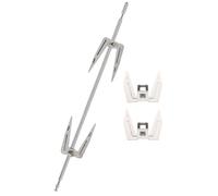 Fourchette à Poulet Rôti 3 Pièces en Acier Inoxydable Tige 34cm | Réglage par Vis Moletée, Insertion et Retrait Faciles, Argenté, Lot de 3 Set de Set de Pièces Vis Incluses
