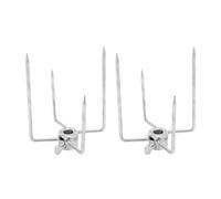 Fourchette à rôtissoire 4 Griffes en Acier Inoxydable 304 galvanisé, Fourchette à Viande pour Barbecue électrique avec Tige de Broche de diamètre inférieur à 11,2 mm, 2 pièces