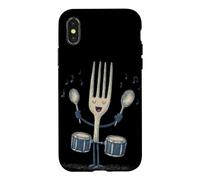 Fourchette à Tambour Cool avec cuillère pour Les Amateurs de Couverts et de Rock Coque pour iPhone X/XS