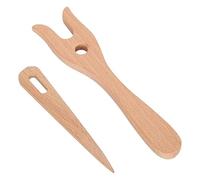 Fourchette à tricoter en bois - Grande aiguille à œil en bois - Kit de couture Lucet - Fourchette tressée, crochet à crochet, fourchette à tricoter, kit d'aiguilles tissées, accessoires de tricot pour