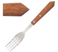 GardenGrill Fourchettes à steak C137 – Lot de 12, manche en bois marron