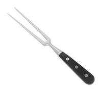 Fourchette à viande en acier inoxydable, fourchette à découper en acier inoxydable avec manche en bois pour barbecue, servir, cuisiner, griller, rôtir, 11,42 pouces (Noire)