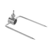 Fourchette à Viande Rotissoire en Acier Inoxydable, 2 Dents | Compatible Tiges Rondes 2,1cm, Poignée Longue Antidérapante, Finition Polie, Usage Charbon et Feu de Camp
