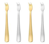 Fourchette à Viande Tête Allongée, en Acier Inoxydable pour Barbecue | Pointe Ronde, Prise en Main Facile, Simple et Pratique, pour Pique-niques et Hôtel Couleur Aléatoire