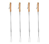 Fourchette BBQ Télescopique 4Pcs Acier Inoxydable Réutilisable(A) | Acier inoxydable , extensible 77cm, pour idéal rôtir guimauves, sécurité distance feu, réutilisable