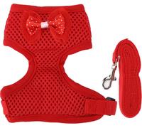 Fourchette de poulet réglable et laisse gilet respirant confortable pour animaux de compagnie Roosters rouge