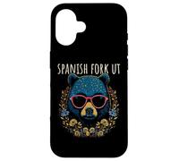 Fourchette espagnole Utah Ours Portant des Lunettes de Soleil et des Fleurs Coque pour iPhone 16