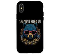 Fourchette espagnole Utah Ours Portant des Lunettes de Soleil et des Fleurs Coque pour iPhone X/XS
