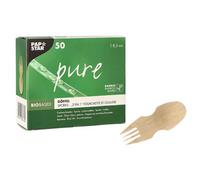 Fourchette et cuillère 2en1 'pure', 85 mm, naturel