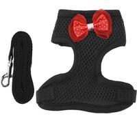 Fourchette et laisse réglables pour poulets, gilet respirant confortable pour Roostersms Black